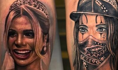 Tatuagem de MC Guime que cobriu rosto de Lexa nao