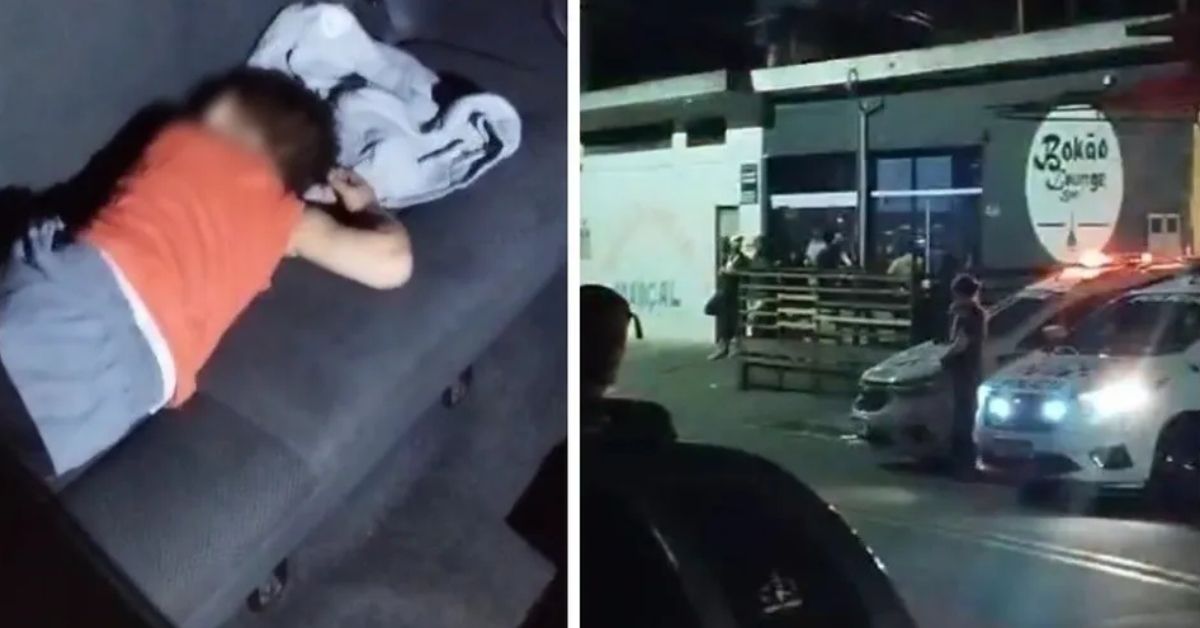 Crianca de 2 anos e resgatada sozinha em carro enquanto