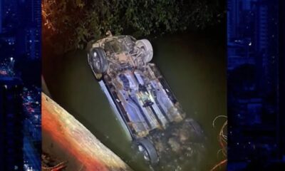 Jovens perdem a vida apos carro cair dentro de rio