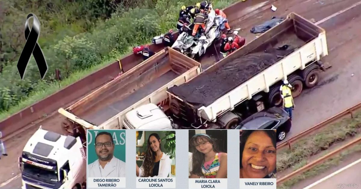 Médico, arquiteta grávida e filha de 14 anos estão entre as vítimas de acidente na BR-381; mãe também não resistiu 31 Medico arquiteta gravida e filha de 14 anos estao entre