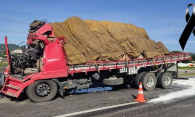 Acidente grave entre caminhoes deixa vitima fatal na BR 101 e