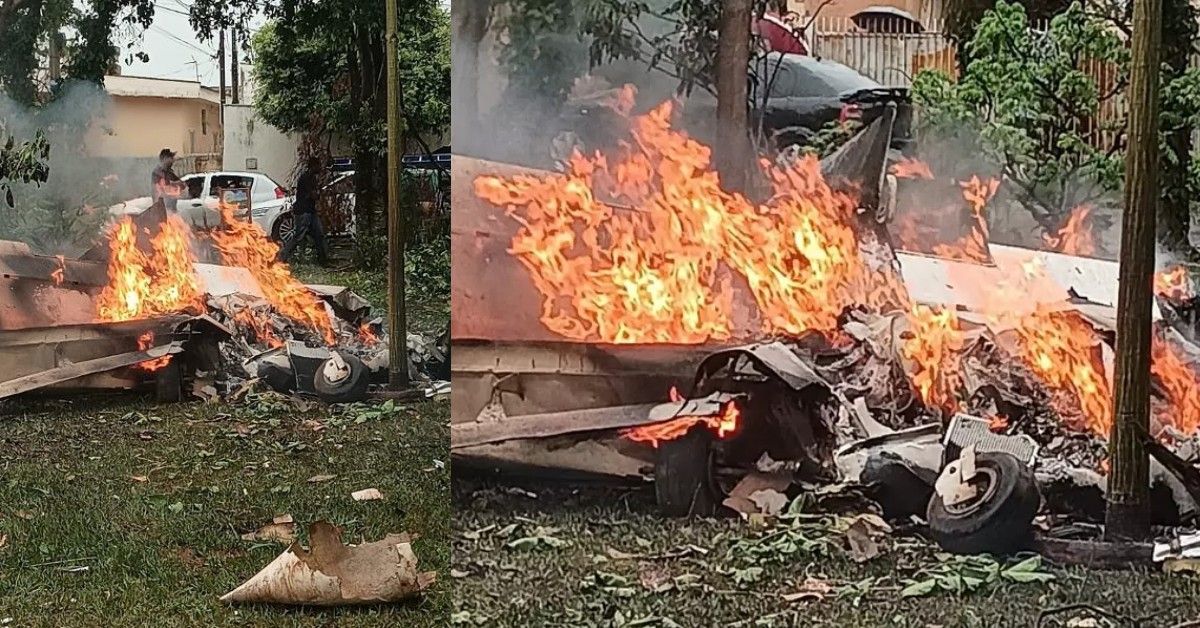 Às vésperas do Natal, quatro pessoas falecem após queda de avião em rua residencial; duas vítimas foram carbonizadas 31 As vesperas do Natal quatro pessoas falecem apos queda de