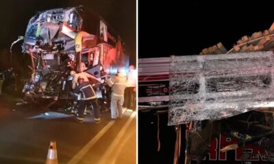 Grave acidente entre onibus e caminhao deixa 16 vitimas na