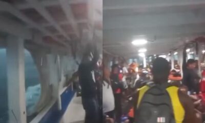 Mar agitado em tempestade causa medo em passageiros video mostra