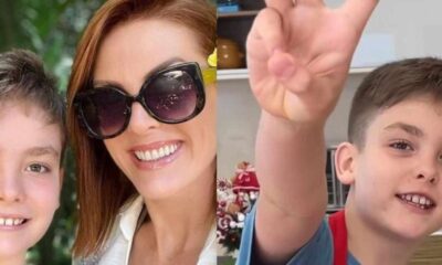 Sozinho pela terceira vez filho de Ana Hickmann aparece nas