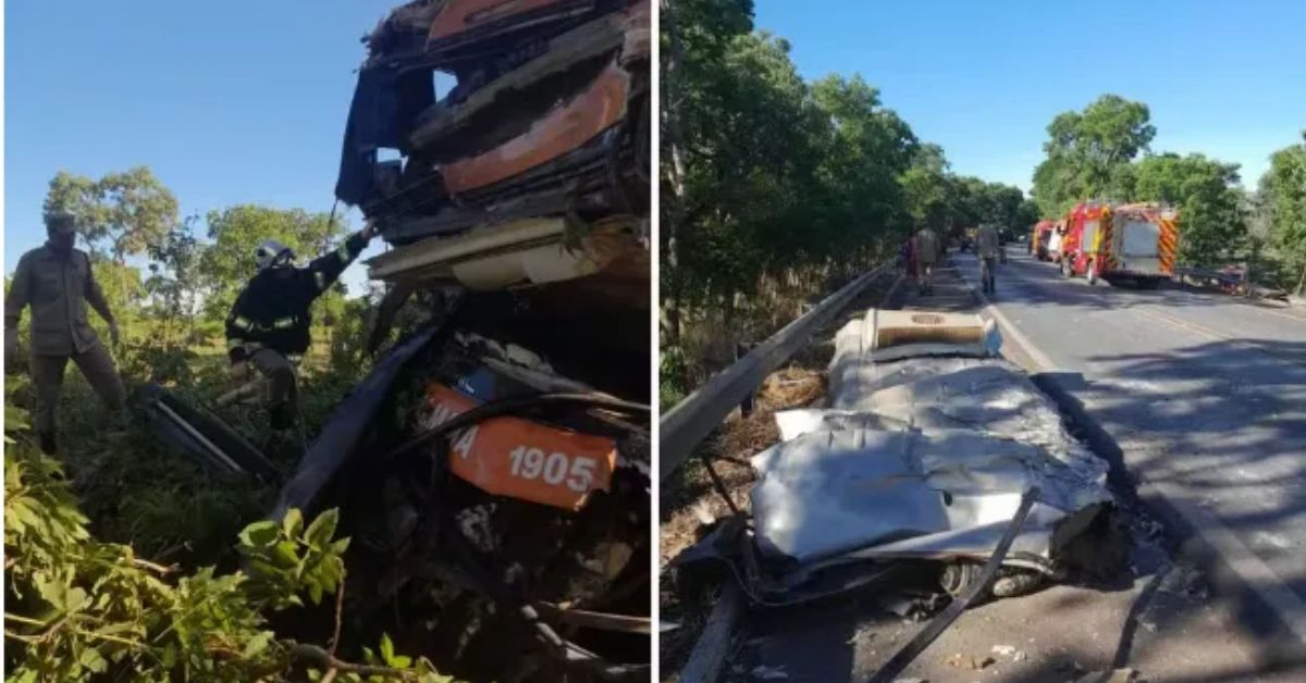 Tragico acidente entre van e onibus tira a vida de