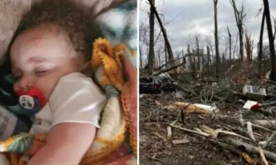 bebe de 4 meses levado por tornado e encontrado com
