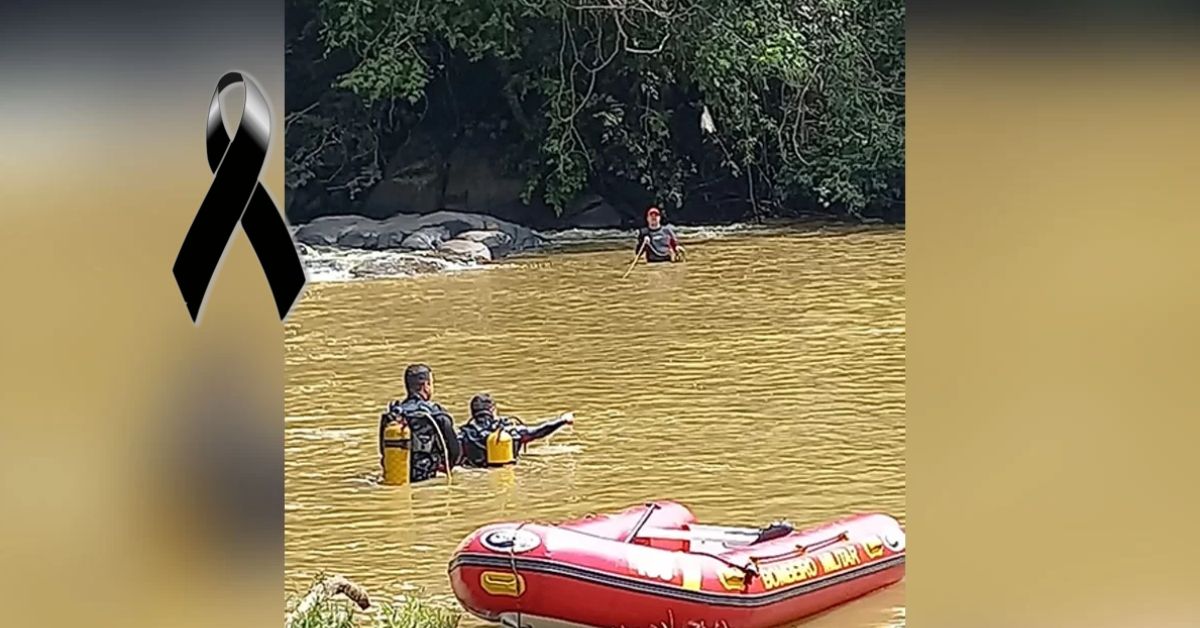 filho se afoga em rio pai tenta salva lo e os