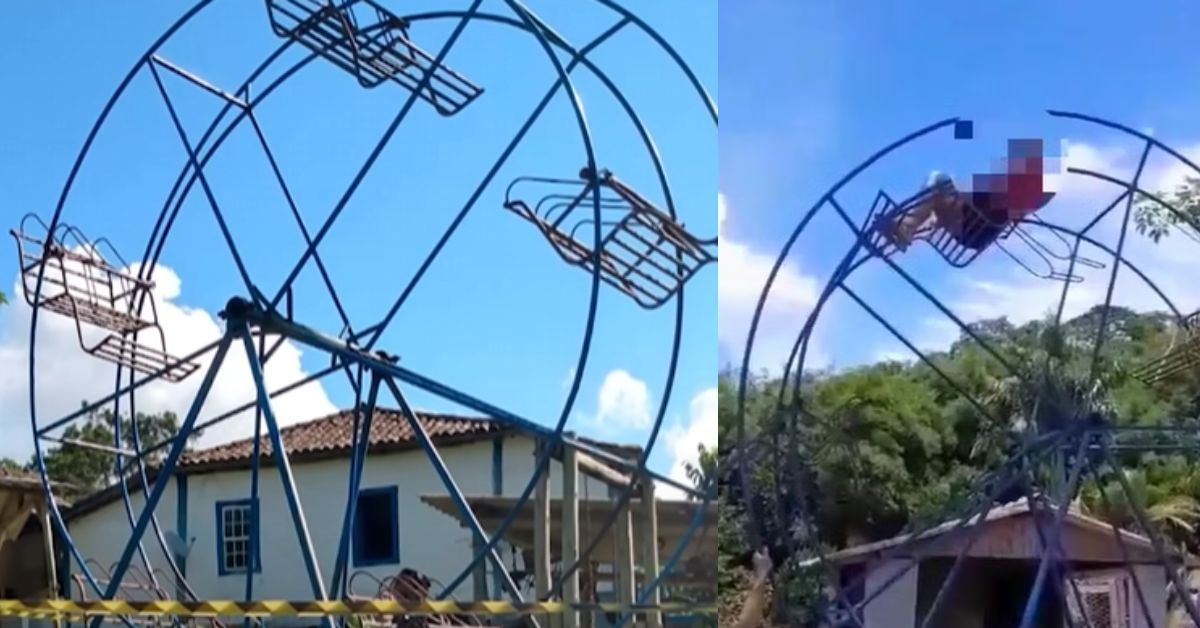 mulher de 49 anos morre ao cair de brinquedo infantil; video captou o momento 31 mulher de 49 anos morre ao cair de brinquedo infantil