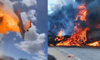 Aeronave bate em poste capota em pleno voo e explode