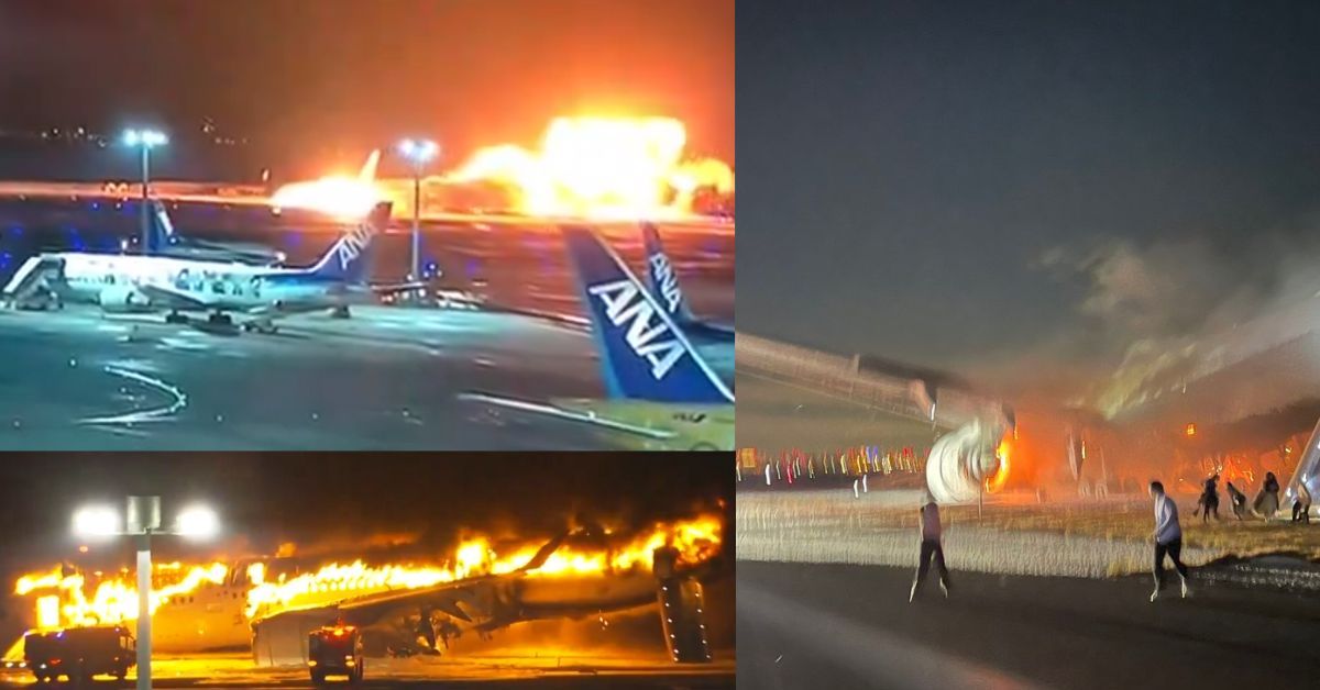 Avião com 379 a bordo colide com outra aeronave durante o pouso; veja vídeos 31 Aviao com 379 a bordo colide com outra aeronave durante