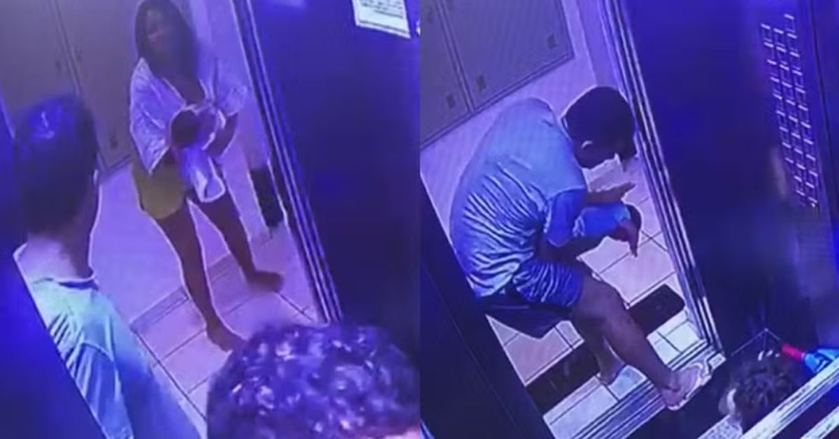 Hora certa, homem certo: bombeiro se depara com mãe desesperada ao elevador abrir e reage rapidamente 31 Hora certa homem certo bombeiro se depara com mae desesperada