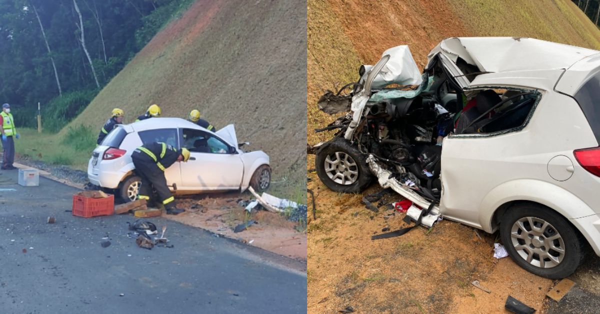 Motorista de 37 anos morre em grave acidente na BR-470 após colidir com caminhão 31 Motorista de 37 anos morre em grave acidente na BR 470