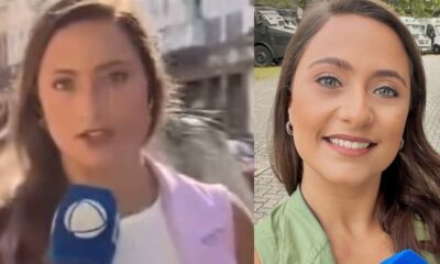 Reporter da Record e atropelada ao vivo durante reportagem cena
