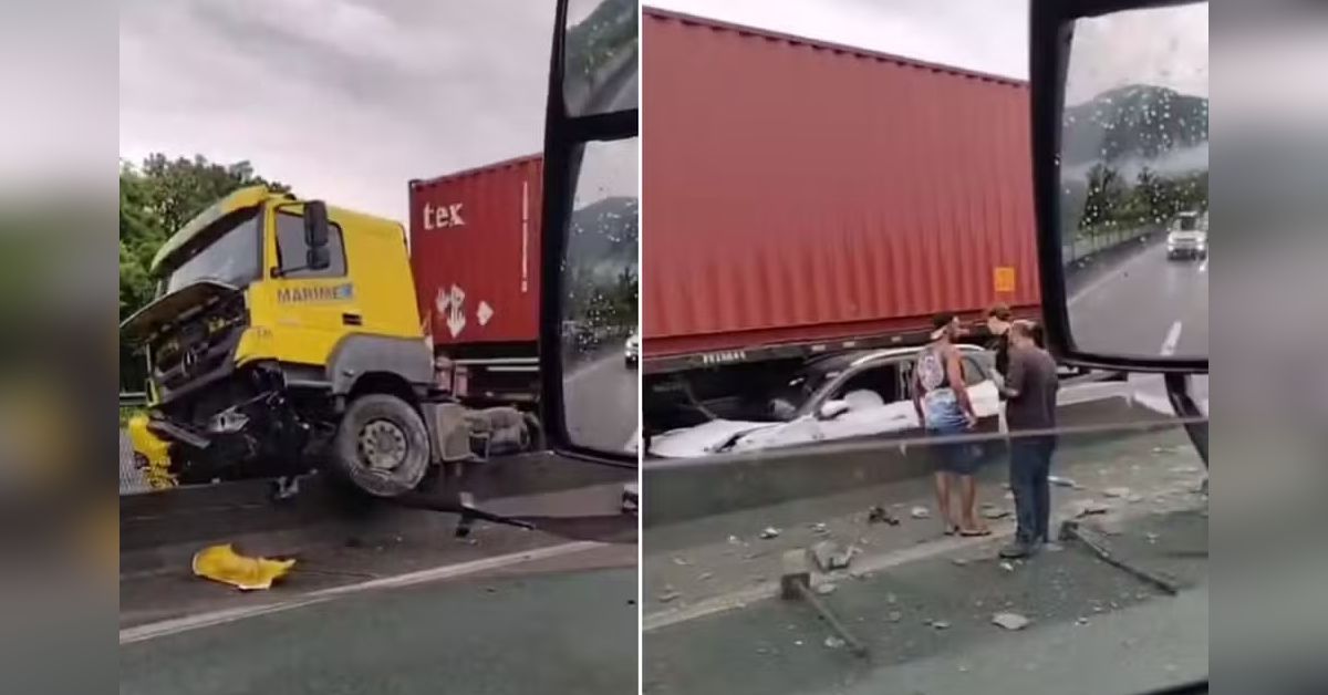Acidente tragico deixa carro prensado vitima fatal e mobiliza socorristas