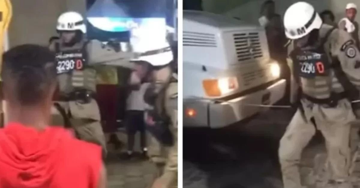 Na Bahia policial militar agride homem com voadora e caso