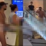 Video de homem usando apenas ‘sunga fio dental andando por shopping viraliza