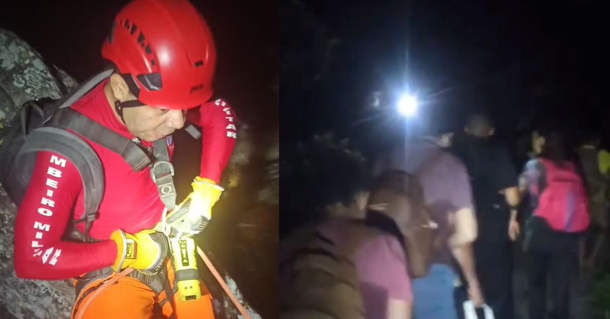 Pedido de socorro escrito em sandalia leva bombeiros a grupo