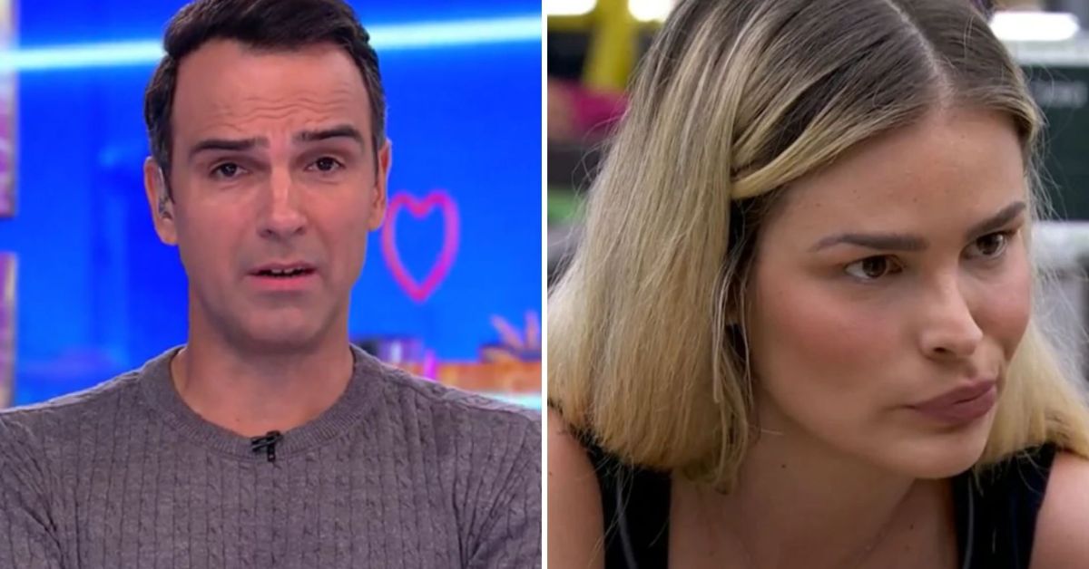 Tadeu Schmidt da noticia que desagrada Yasmin ao vivo