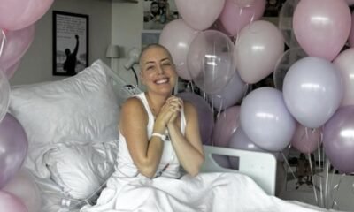 Fabiana Justus celebra sucesso na luta contra o cancer apos