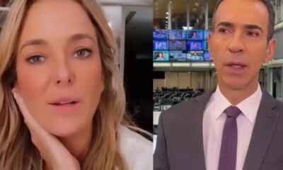 Cesar Tralli quebra protocolos e cita Ticiane em telejornal da
