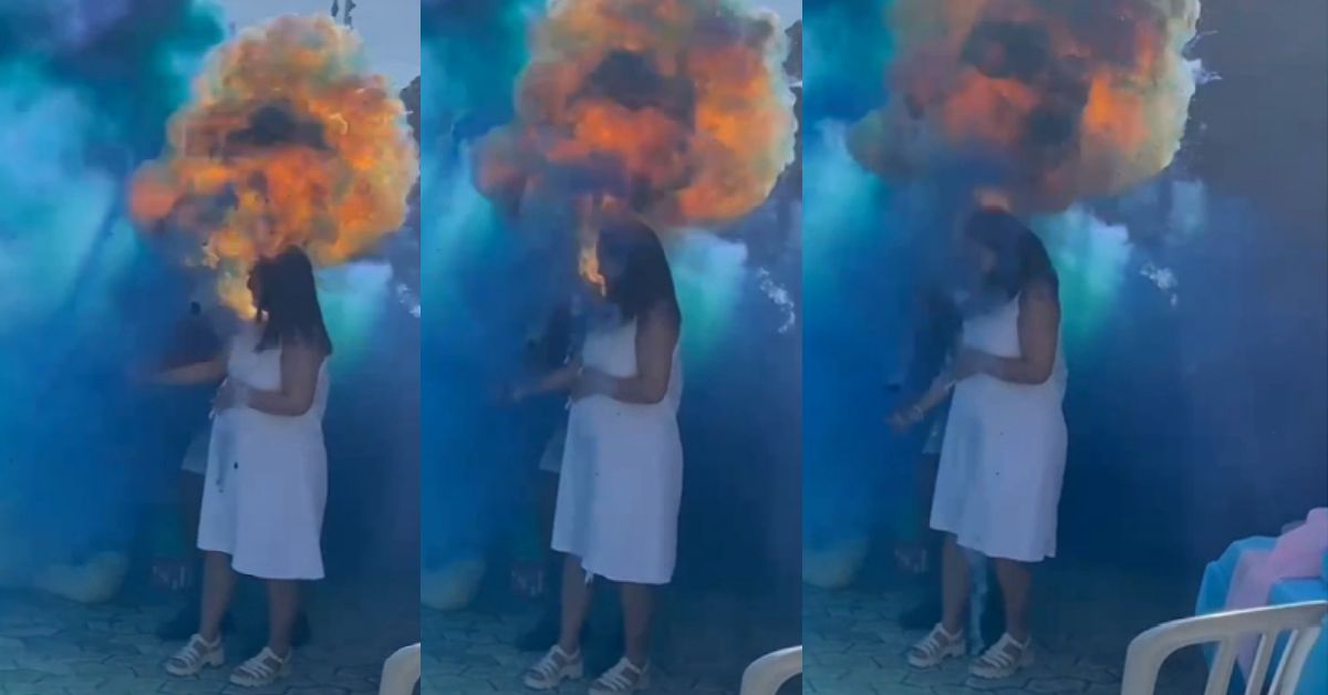 Chá revelação dá errado e pai é atingido por fogo no Espírito Santo após explosão 31 Cha revelacao da errado e pai e atingido por fogo