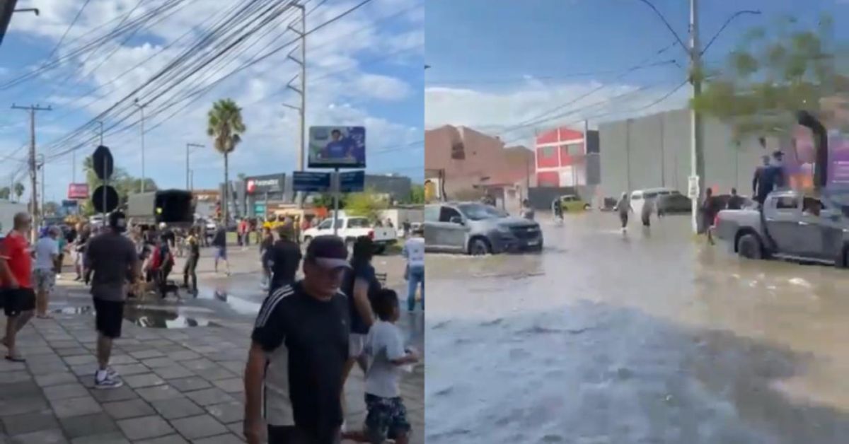 Dique em Sarandi extravasa e desespero toma conta da população; vídeo capta momento 31 Dique em Sarandi extravasa e desespero toma conta da populacao