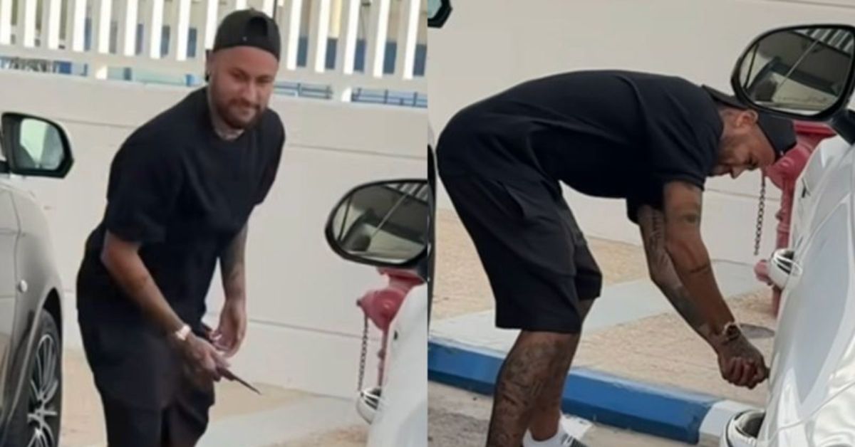 Exagerou Neymar comete vinganca e usa faca para furar pneus
