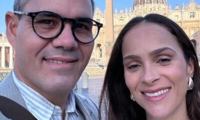 Na Italia Juliano e Leticia Cazarre conhecem o papa e