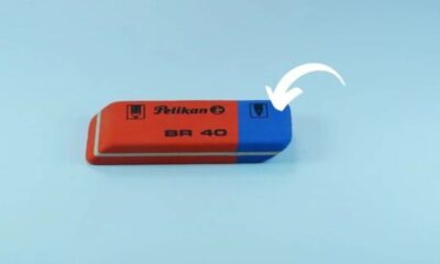 Para que serve o lado azul da borracha Ela tem