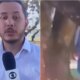 Reporter da Globo entra ao vivo e por descuido homem