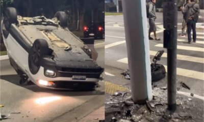 Video cantor sofre grave acidente capota o carro e diz