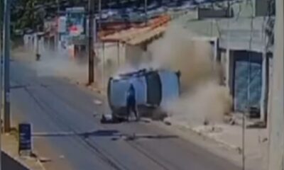 Video flagra acidente cinematografico em que motorista perde controle do