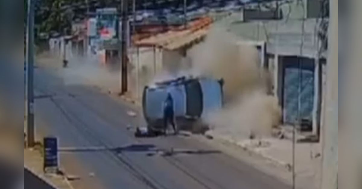 Video flagra acidente cinematografico em que motorista perde controle do