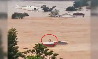 Video flagra momento desesperador em que helicoptero tenta resgatar familia
