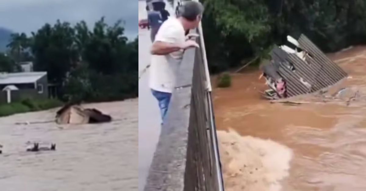 Vídeo mostra casa inteira sendo levada por rio em meio às fortes chuvas no estado 31 Video mostra casa inteira sendo levada por rio em meio