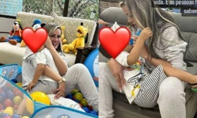 Andressa Urach mostra reencontro com filho cacula e fala em
