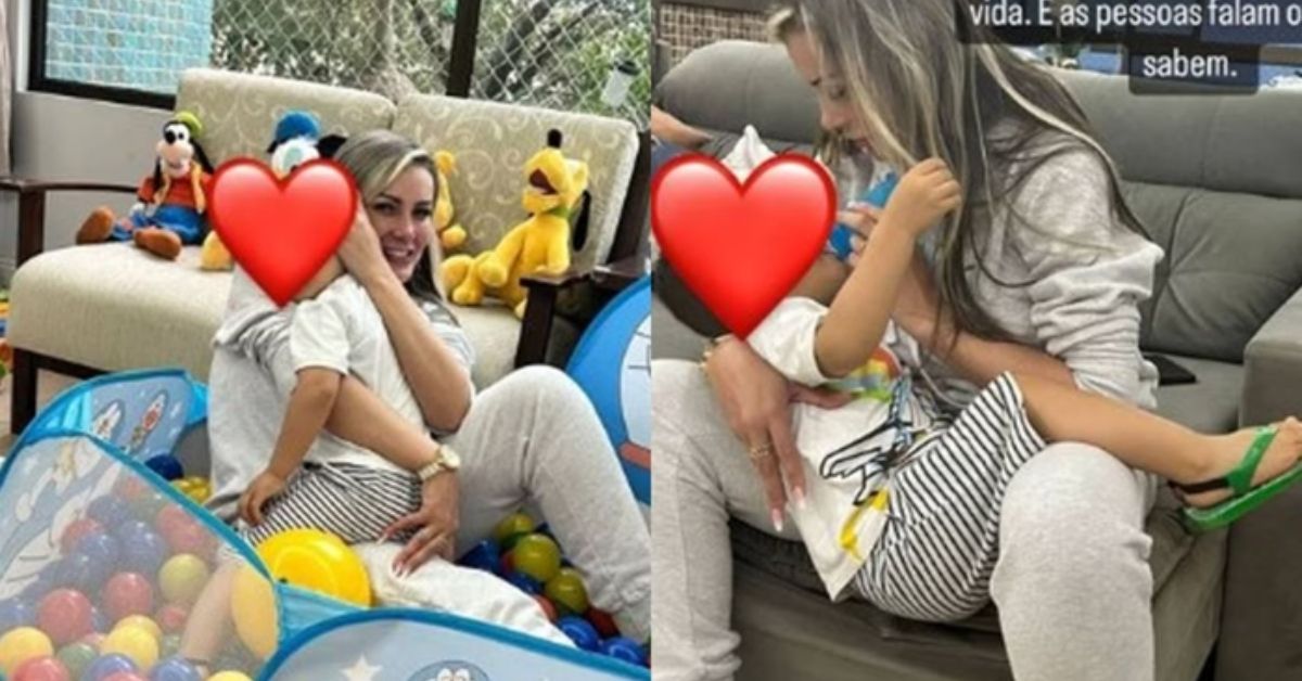 Andressa Urach mostra reencontro com filho cacula e fala em