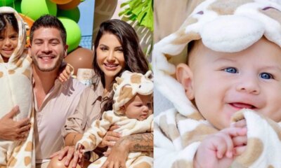 Arthur Aguiar e Jheny Santucci celebram 4 meses de Gabriel