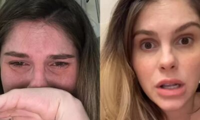 Barbara Evans cai no choro apos filho de 6 meses
