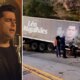 Carreta do sertanejo Leo Magalhaes perde o controle na pista