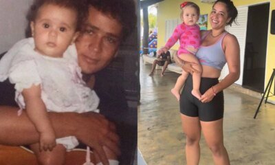 Filha mais discreta do cantor sertanejo Leonardo perde a vergonha