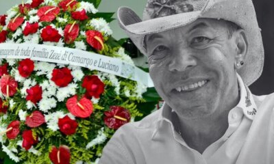 Filhos de Chrystian chegando de branco e coroas de flores