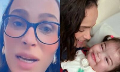 Leticia Cazarre passa aperto com a filha que sofreu intercorrencia