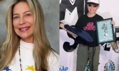 Luana Piovani celebra conquista do filho Dom no skate ‘Estou