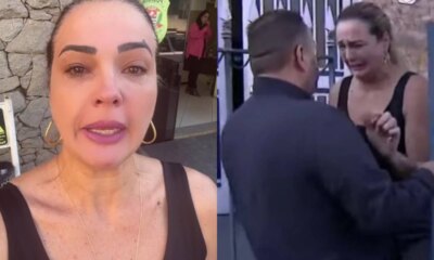 TV exibe ao vivo o momento da chegada de Andreia