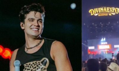 Veja momento do anuncio do cancelamento do show de Luan