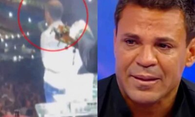 Video – Eduardo Costa e atingido por celular durante show