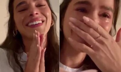 Bruna Marquezine celebra anuncio de gravidez no Instagram ‘To chorando