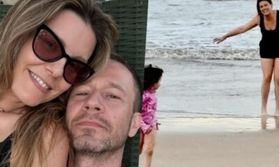 Daiana Garbin mostra registros de ferias com a familia e